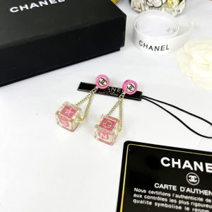2-Dice Earrings Pink For Women   2799