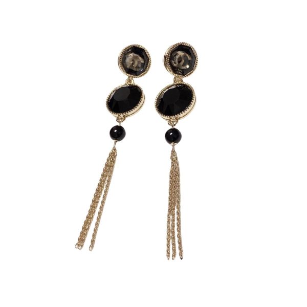 4 tassel long earrings black for women 2799