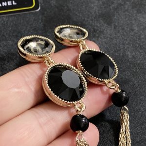 7 tassel long earrings black for women 2799