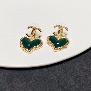 1 heart earrings green for women 2799