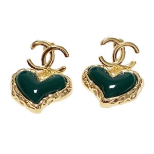 4-Heart Earrings Green For Women   2799