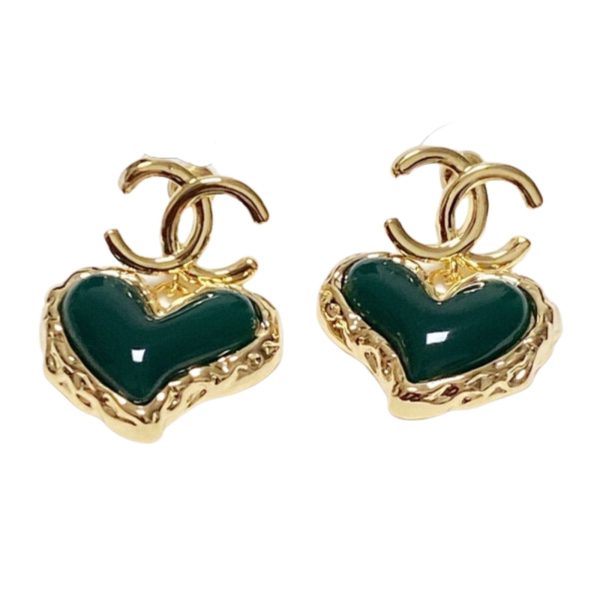 4 heart earrings green for women 2799