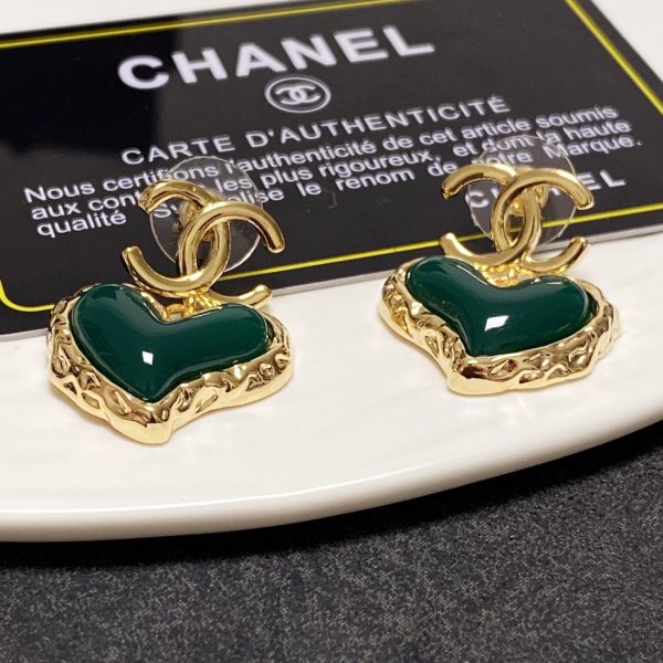 5 heart earrings green for women 2799