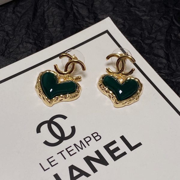 7 heart earrings green for women 2799