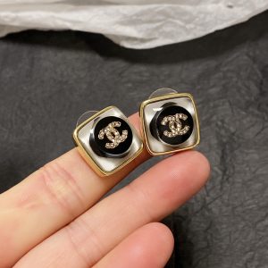 1 microinlaid diamond earrings black for women 2799