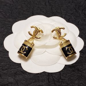 1-Perfume Bottle Earrings Black For Women   2799