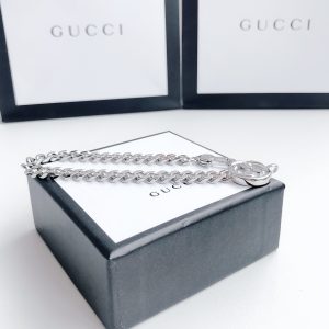 2 double g flat bracelet silver for women 2799