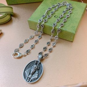 5 anubis deity necklace silver tone for women 2799