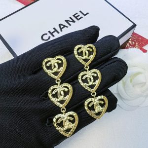 three hearts earrings gold tone for women 2799