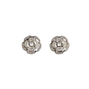 4 flower shape earrings silver tone for women 2799