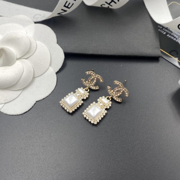 3 square big jewel earrings gold tone for women 2799