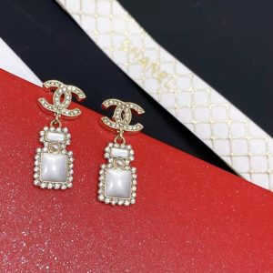 6 square big jewel earrings gold tone for women 2799