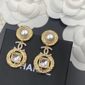 3 pearl and sparkling stone earrings gold tone for women 2799
