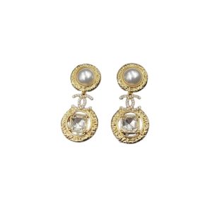 11 pearl and sparkling stone earrings gold tone for women 2799