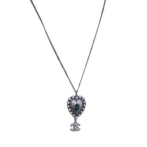 11 green jewel necklace silver tone for women 2799