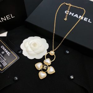 6 four hearts symmetry pendant necklace gold tone for women 2799