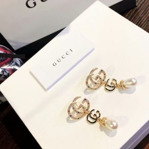 the letter gg frame earrings gold tone for women 2799