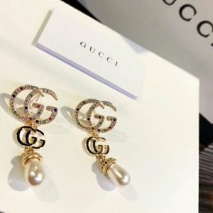 3 the letter gg frame earrings gold tone for women 2799