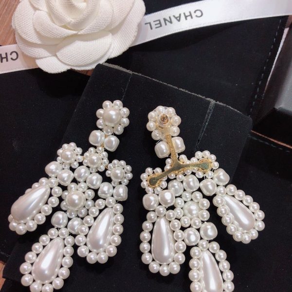 5 full pearls earrings white for women 2799