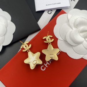 2 star earrings gold tone for women 2799