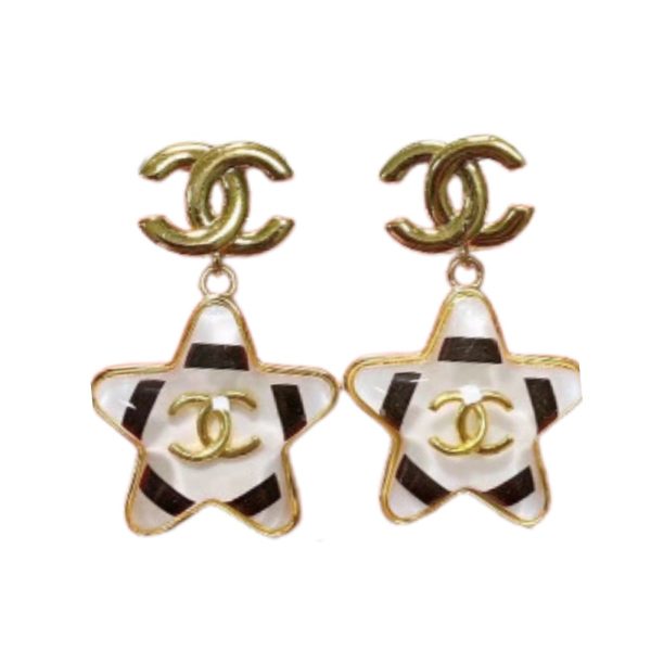 4 star earrings gold tone for women 2799