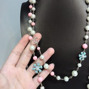 8 baroque long necklace white for women 2799