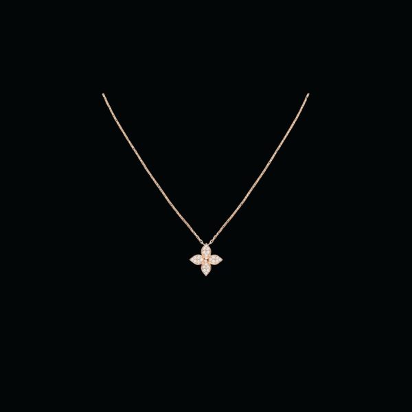 2 idylle blossom pendant necklace pink gold tone for women 2799