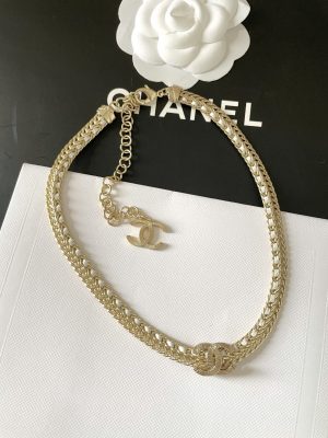1 chain choker necklace gold for women 2799