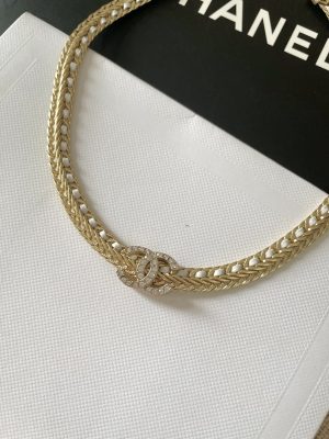 5 chain choker necklace gold for women 2799