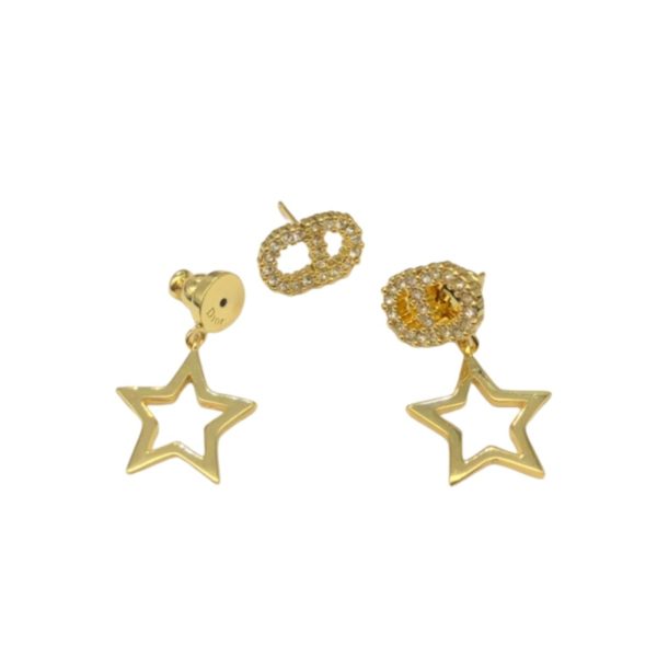 4 star cd diamond stud earrings gold for women 2799