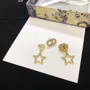 6 star cd diamond stud earrings gold for women 2799