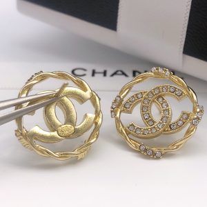 round button earrings gold for women 2799