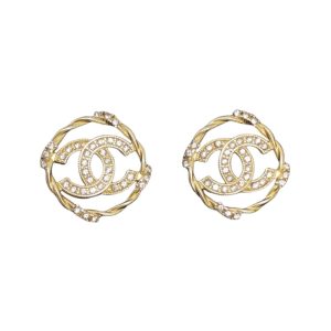 4 round button earrings gold for women 2799