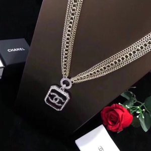 6 chanel necklace multi chain cc pendant gold tone for women 2799