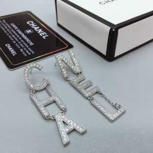 1 the letter cha nel frame earrings silver tone for women 2799