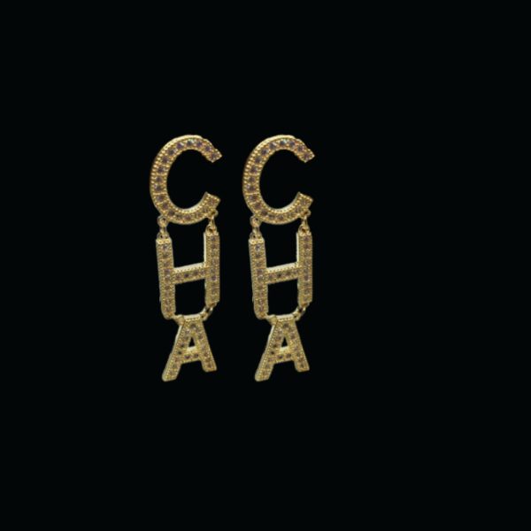 2 the letter cha nel frame earrings gold tone for women 2799