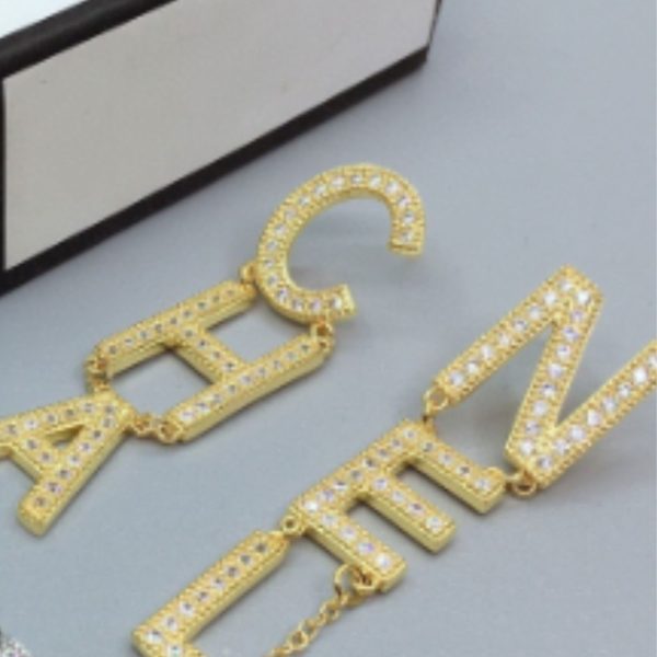 5 the letter cha nel frame earrings gold tone for women 2799