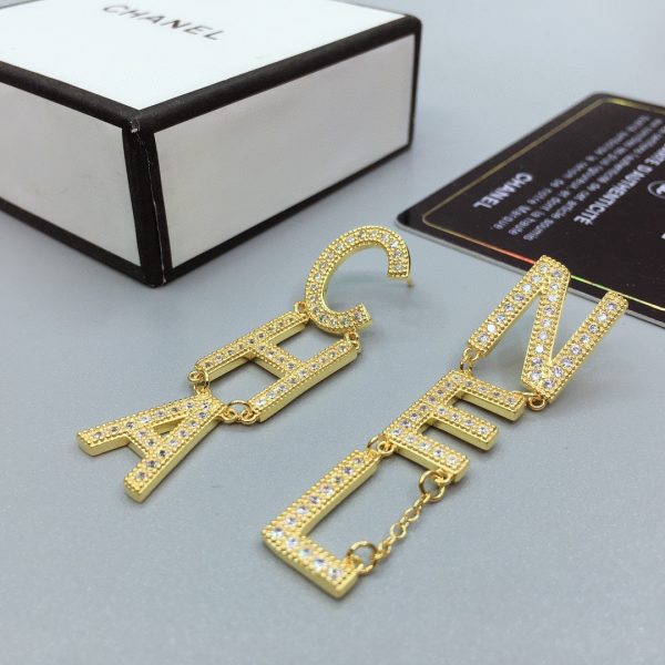 6 the letter cha nel frame earrings gold tone for women 2799