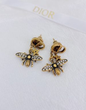 bee shape earrings gold tone for women 2799