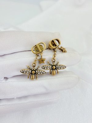 5 bee shape earrings gold tone for women 2799