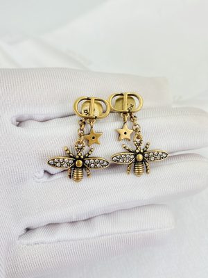 6 bee shape earrings gold tone for women 2799