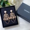 bird cage shape earrings gold tone for women 2799