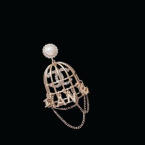1 bird cage shape earrings gold tone for women 2799