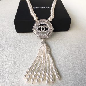 2 big circle pendant pearl necklace white for women 2799