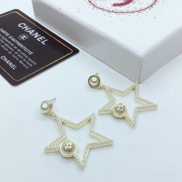 2 star frame earrings gold tone for women 2799