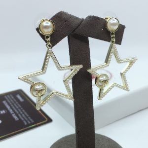 5 star frame earrings gold tone for women 2799