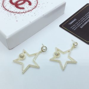 6 star frame earrings gold tone for women 2799