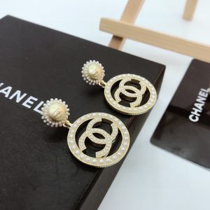 1-Dangling Big Circle Frame Earrings Gold Tone For Women   2799