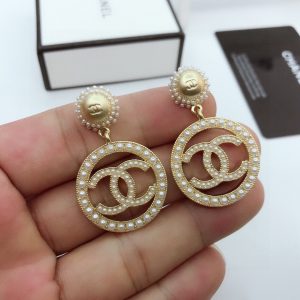 6 dangling big circle frame earrings gold tone for women 2799