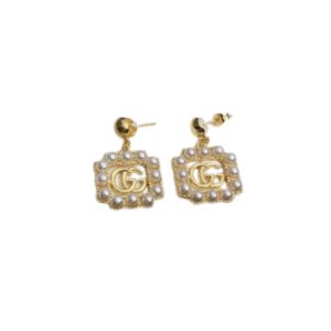 4 mini pearl border frame earrings gold tone for women 2799